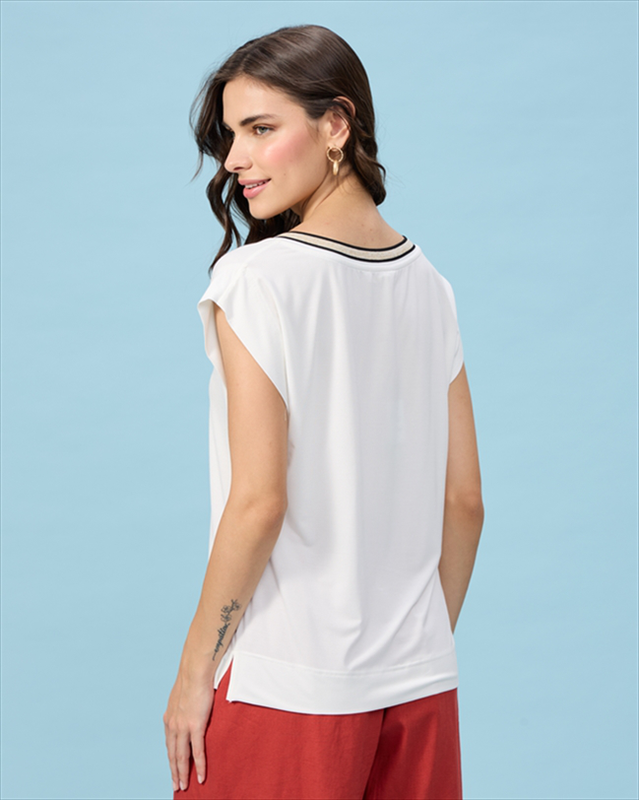 Blouse lycra v neck-null