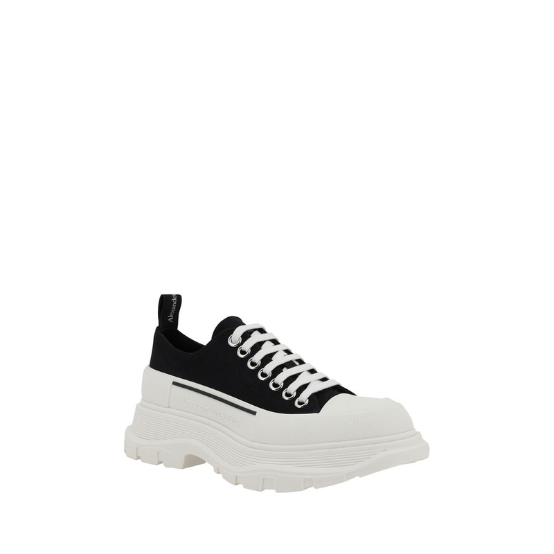 Black cotton chunky sneakers-null