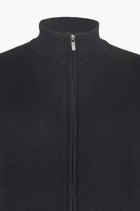 Hamaki basic textured high neck cardigan image number null