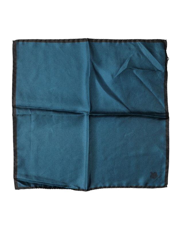 Blue silk square pocket handkerchief scarf-null