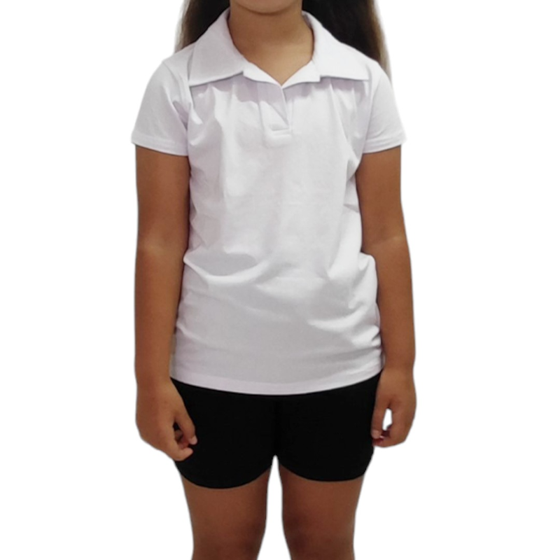 Slim fit girls short sleeve t-shirt with collar #17583 image number null