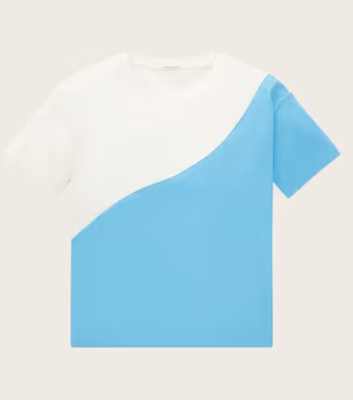 302 wavy cutline t-shirt μπλουζα παιδικο girl, Soft Cloud Blue, medium