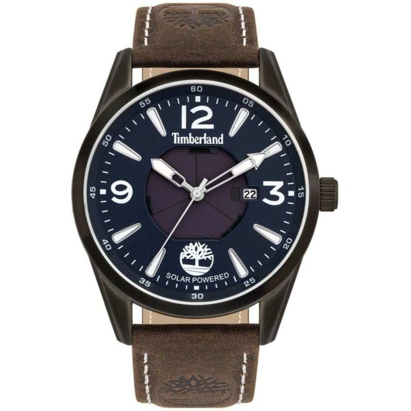 Brown leather dress watch-null