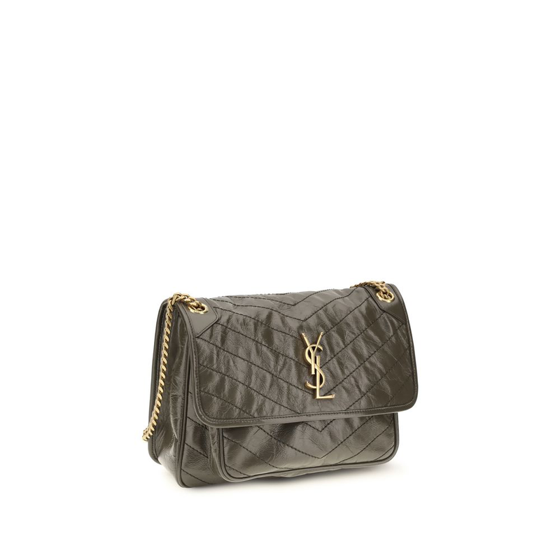 Bicolor calf leather bos taurus shoulder bag-null