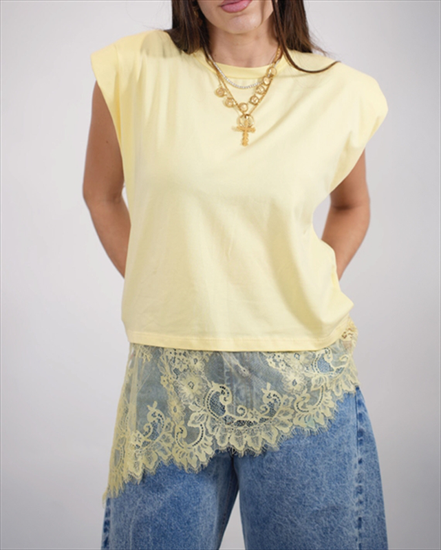 Sleevless top with lace 8526-null