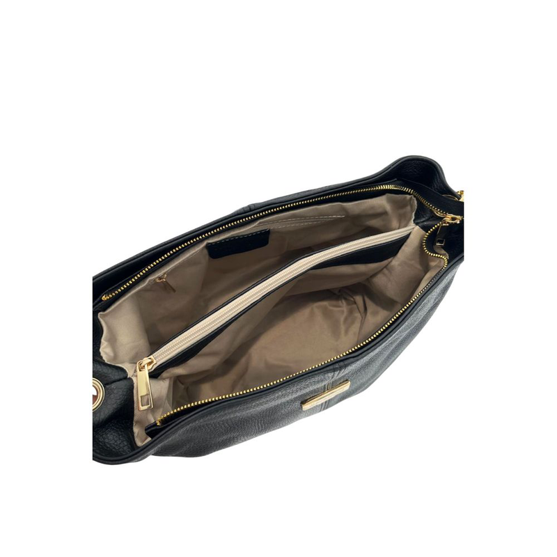 Black leather women bag-null