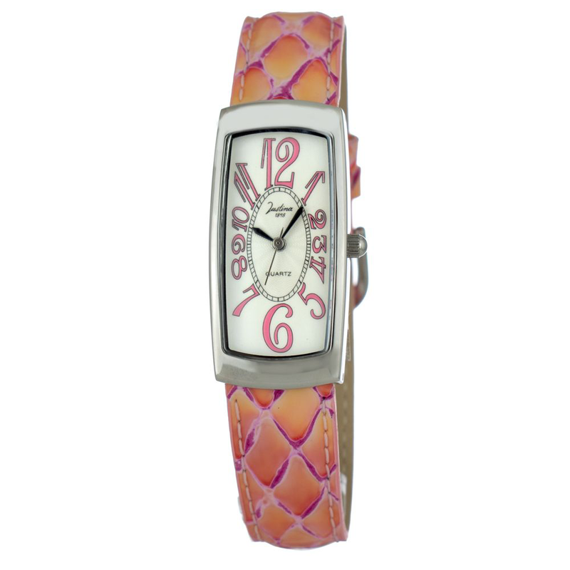 Bicolor leather dress watch-null