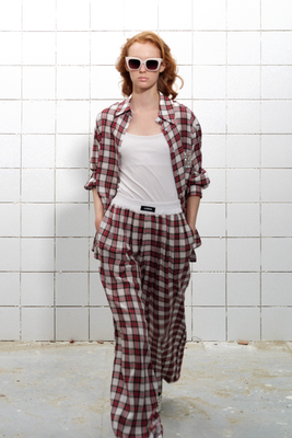 Lumina shirt and trousers set in gingham pattern, Multi, medium