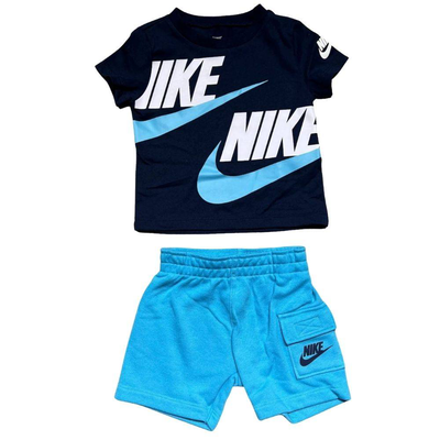 Infant cargo french terry short - set, Navy / Bluebird, medium
