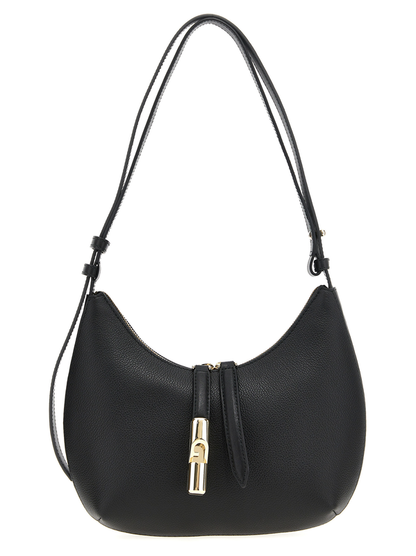 Black leather shoulder bag-null