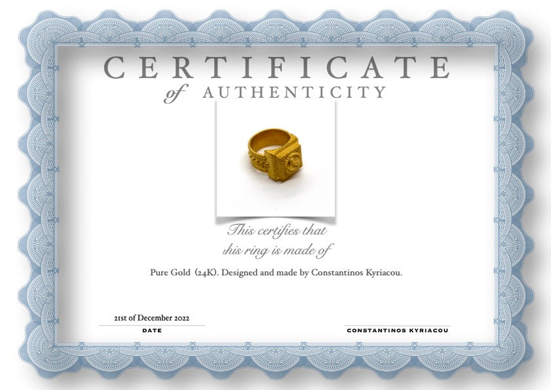 Ring pure gold 24ct - 'all that is' collection 1018-null