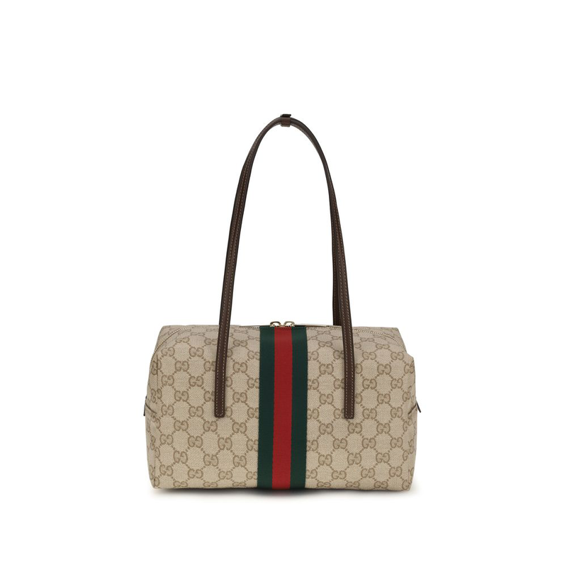 Beige cotton shoulder bag-null