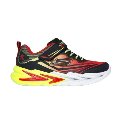 Skechers junior lighweight gore  strap sneaker, Black-red, medium