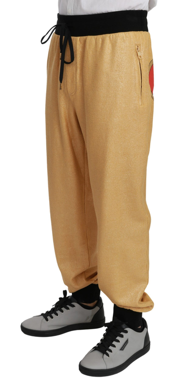 Gold year of the pig cotton mens pants-null