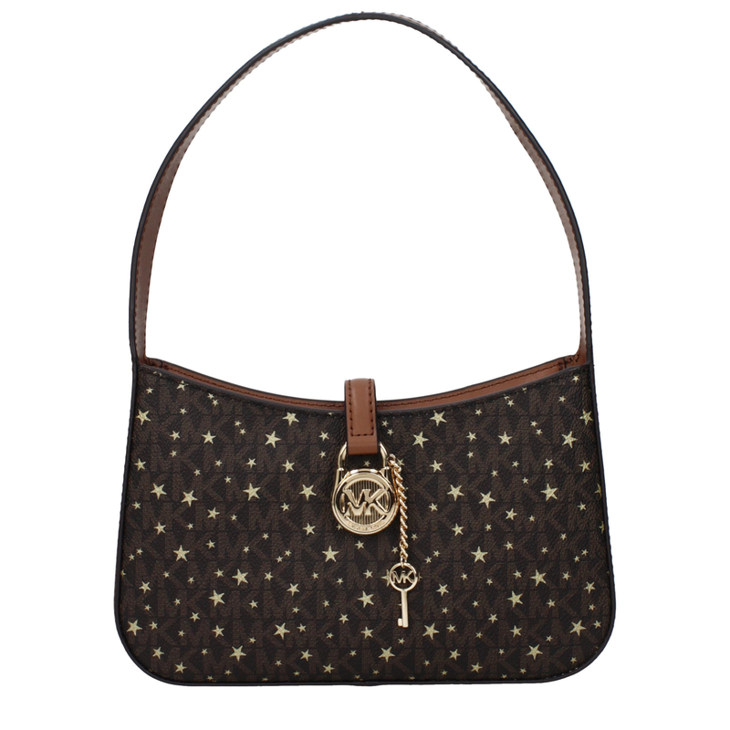 Brown fabric handbag-null