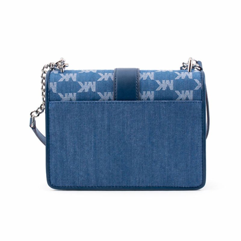 Blue canvas crossbody bag-null