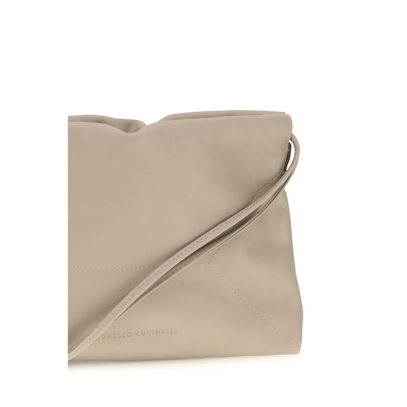 Beige calf leather bos taurus clutch bag-null
