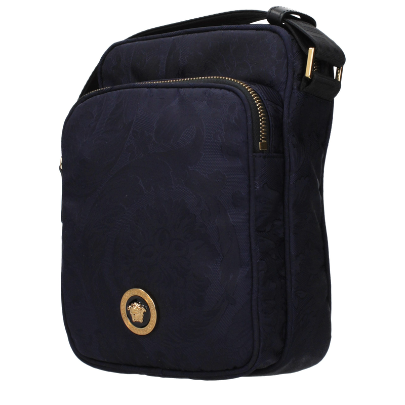 Blue fabric crossbody bag-null