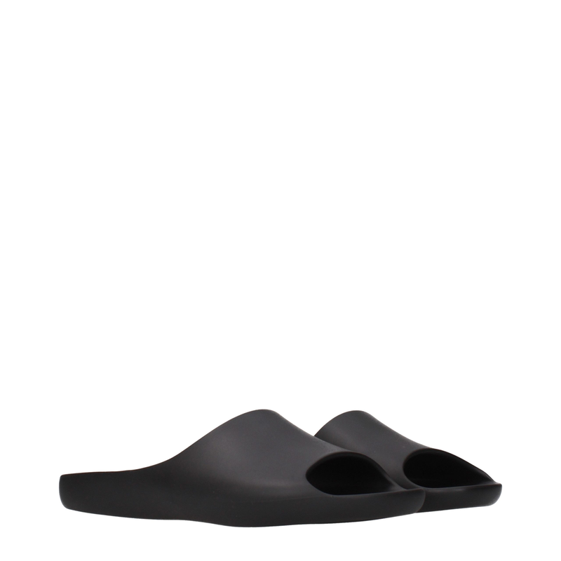 Black cotton slippers-null