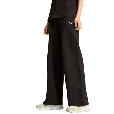 Her high-waist straight leg pants training, Black, medium