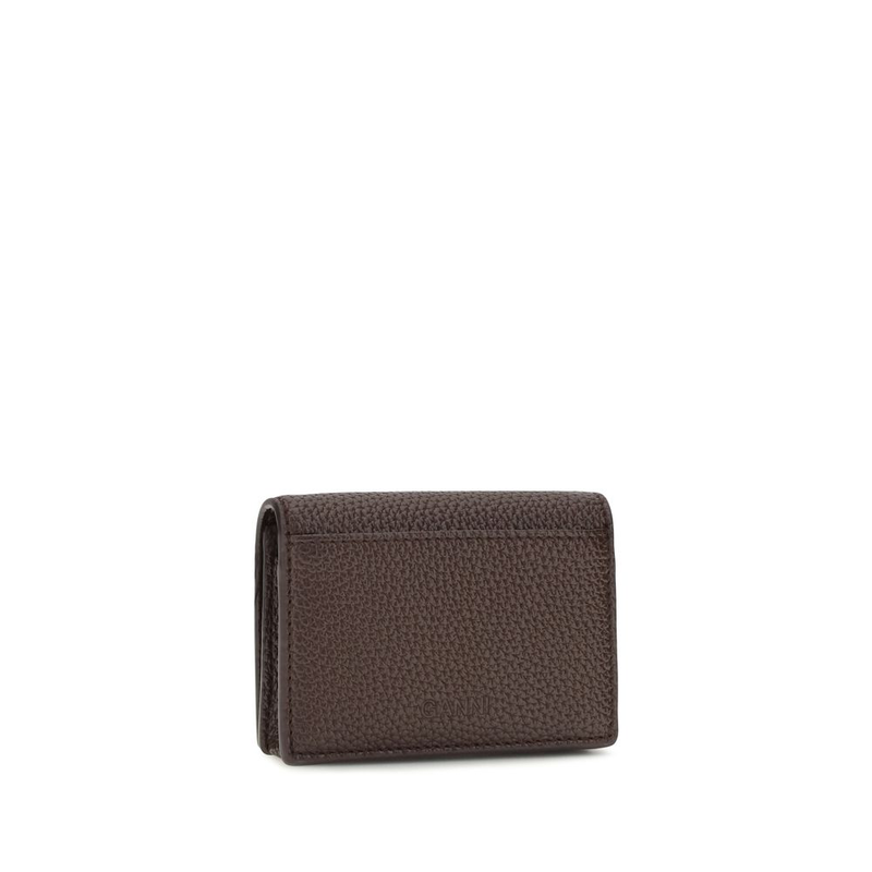 Brown recycled polyester wallet-null