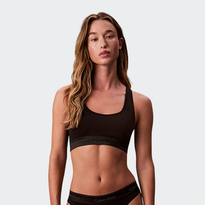 Unlined bralette, Black, medium