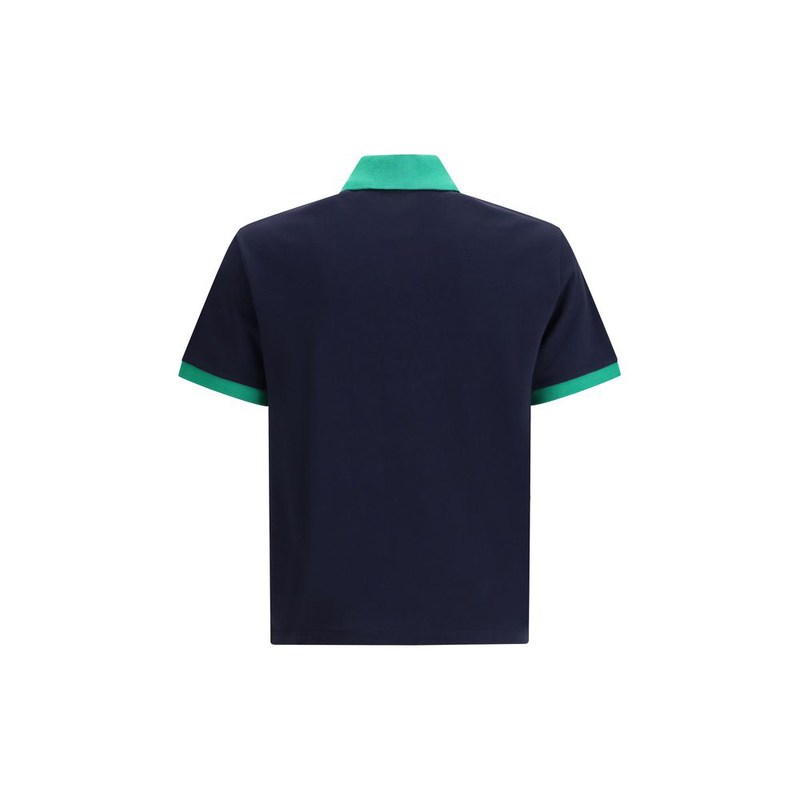 Blue cotton polo shirt-null