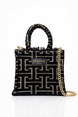 Andro mini tote bag by sorena handmade - black , one size, Black, medium