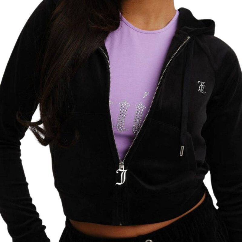 Juicy Couture madison diamante velour zip-through hoodie tall-null