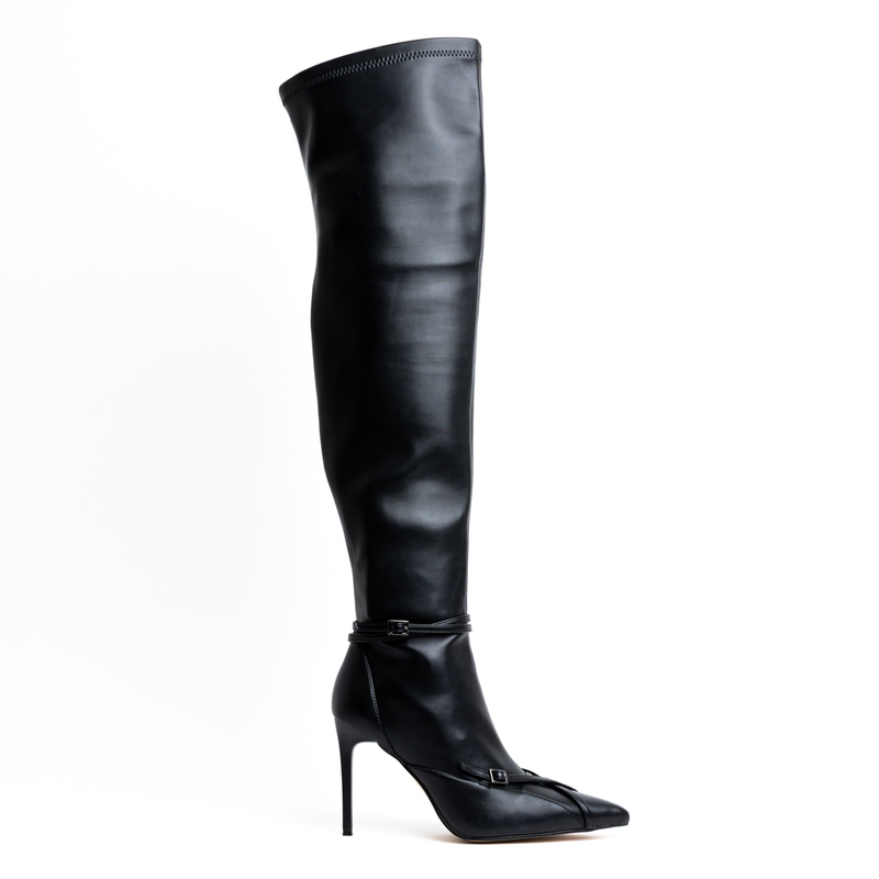 Miss belgini deligate double strap high heel stiletto boots-null