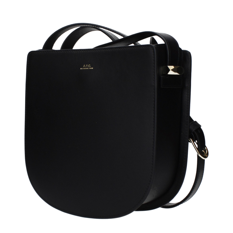 Black leather crossbody bag-null