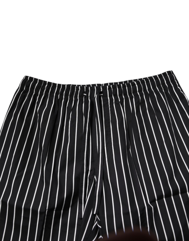 Black white stripes cotton men pajama set sleepwear-null