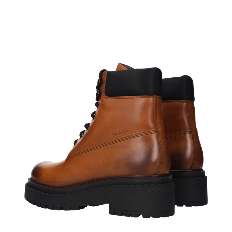 Brown leather ankle boots-null