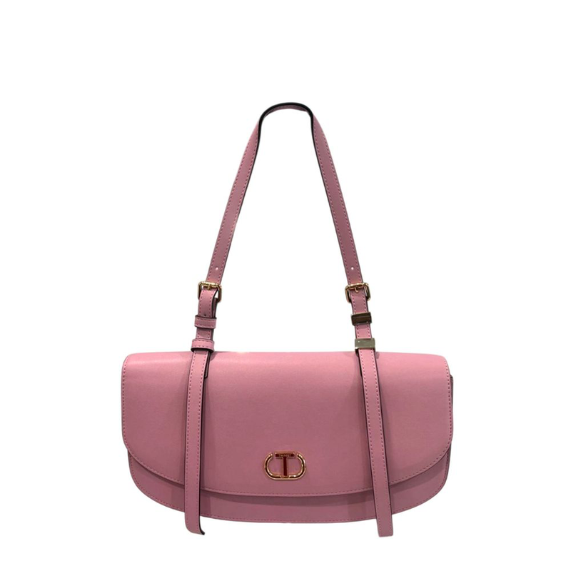 Pink pu women shoulder bag-null
