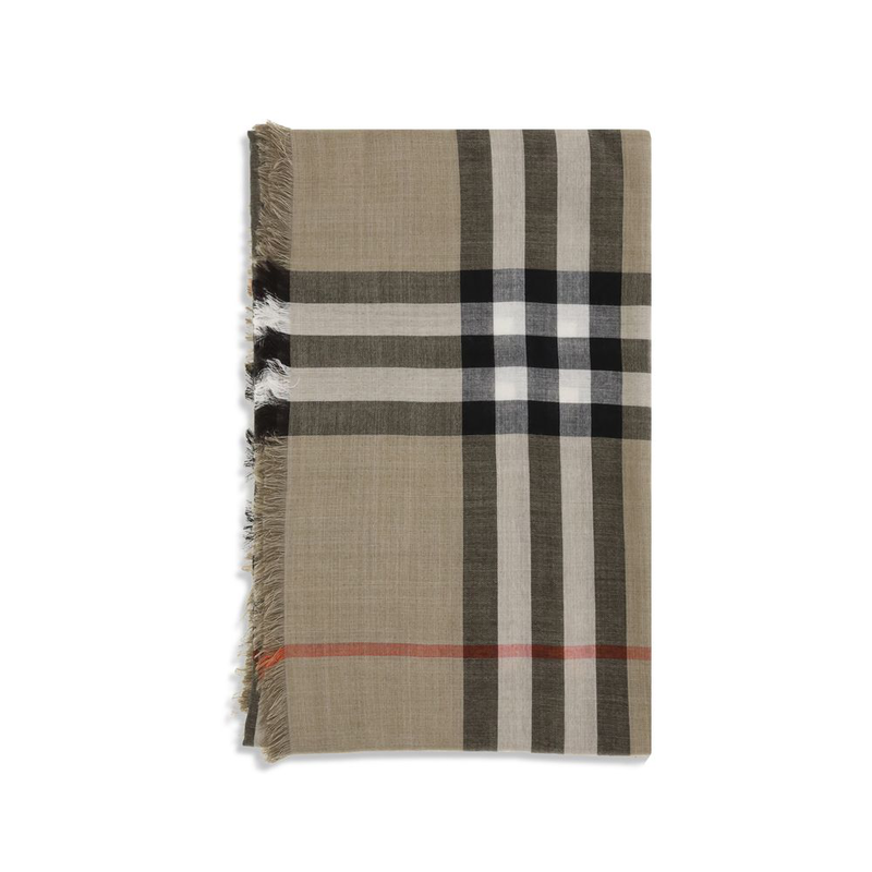 Beige wool scarf-null