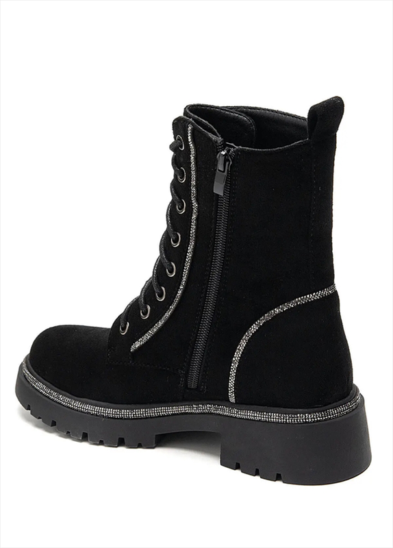 Suede lace up ankle boot-null