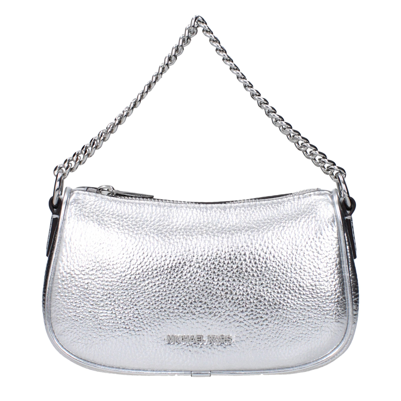 Gray leather handbag-null