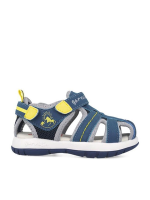 Garvalin caged boys sandals with yellow details