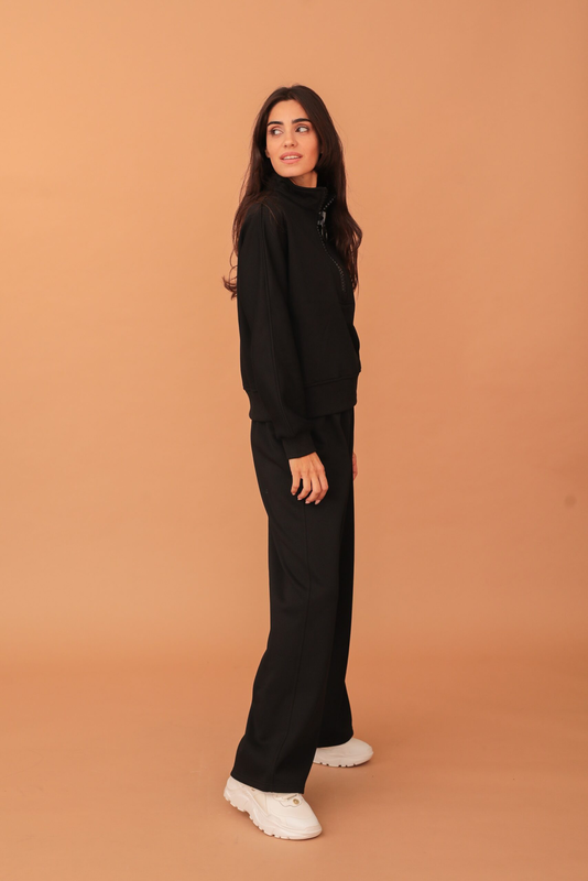 Eliza large zipper tracksuit - black-null