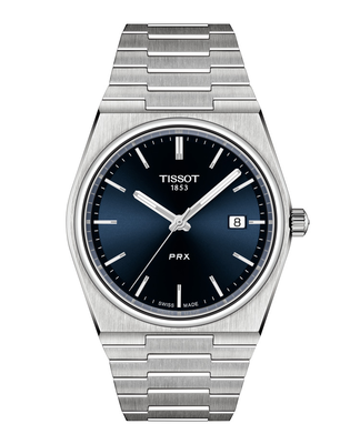 Tissot t-classic prx 40mm mens watch blue quartz t1374101104100, Blue, medium