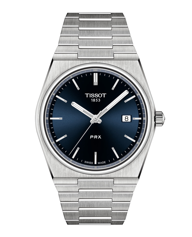 Tissot t-classic prx 40mm mens watch blue quartz t1374101104100-null
