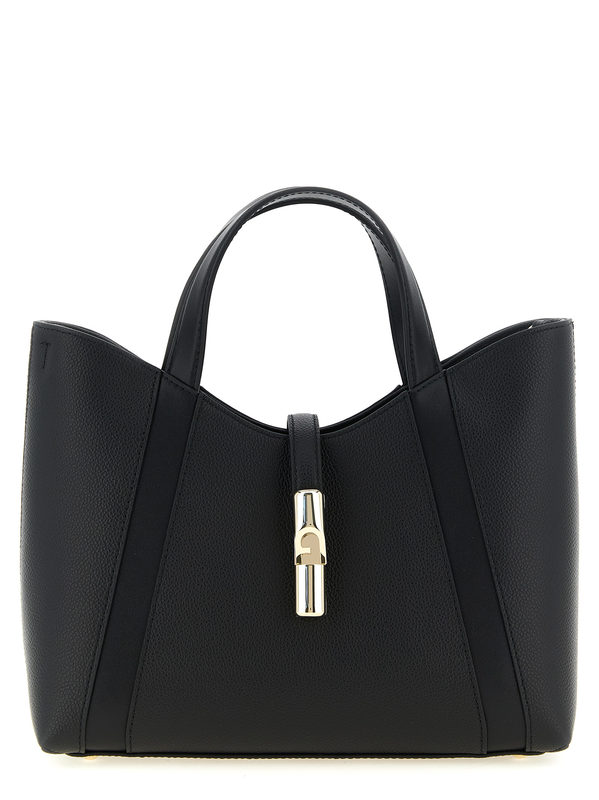 Black calfskin tote bag-null