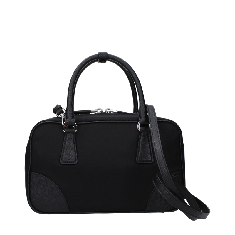 Black fabric handbag-null