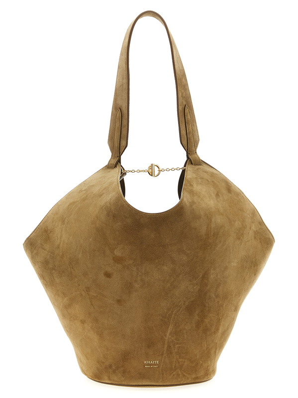 Brown calfskin tote bag-null