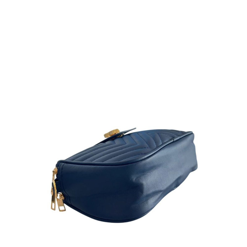 Blue pu women crossbody bag-null
