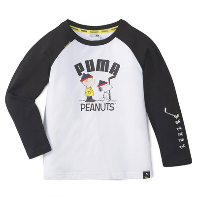 Puma x peanuts kids long-sleeve tee, White / Black, medium