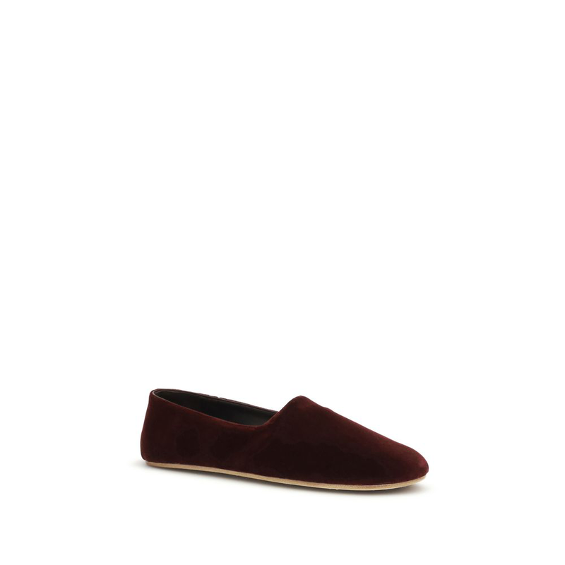 Bordeaux cotton slip-on loafers-null