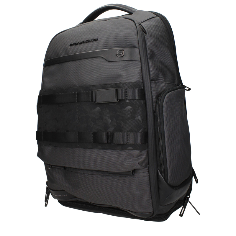 Gray fabric backpack-null