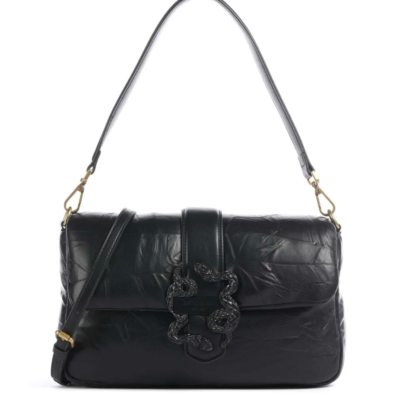 Just cavalli medium puffer snake logo - black-null