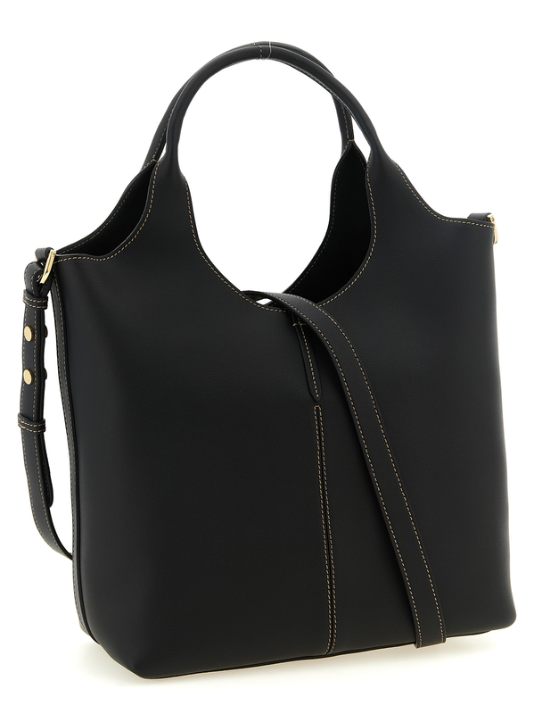 Black calfskin tote bag-null